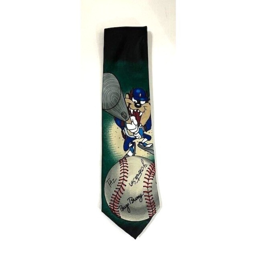 Vintage 1996 TASMANIAN Devil Taz Looney Tunes Mania Baseball Neck Tie Necktie